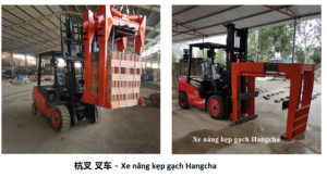 Xe nâng dầu kẹp gạch hangcha